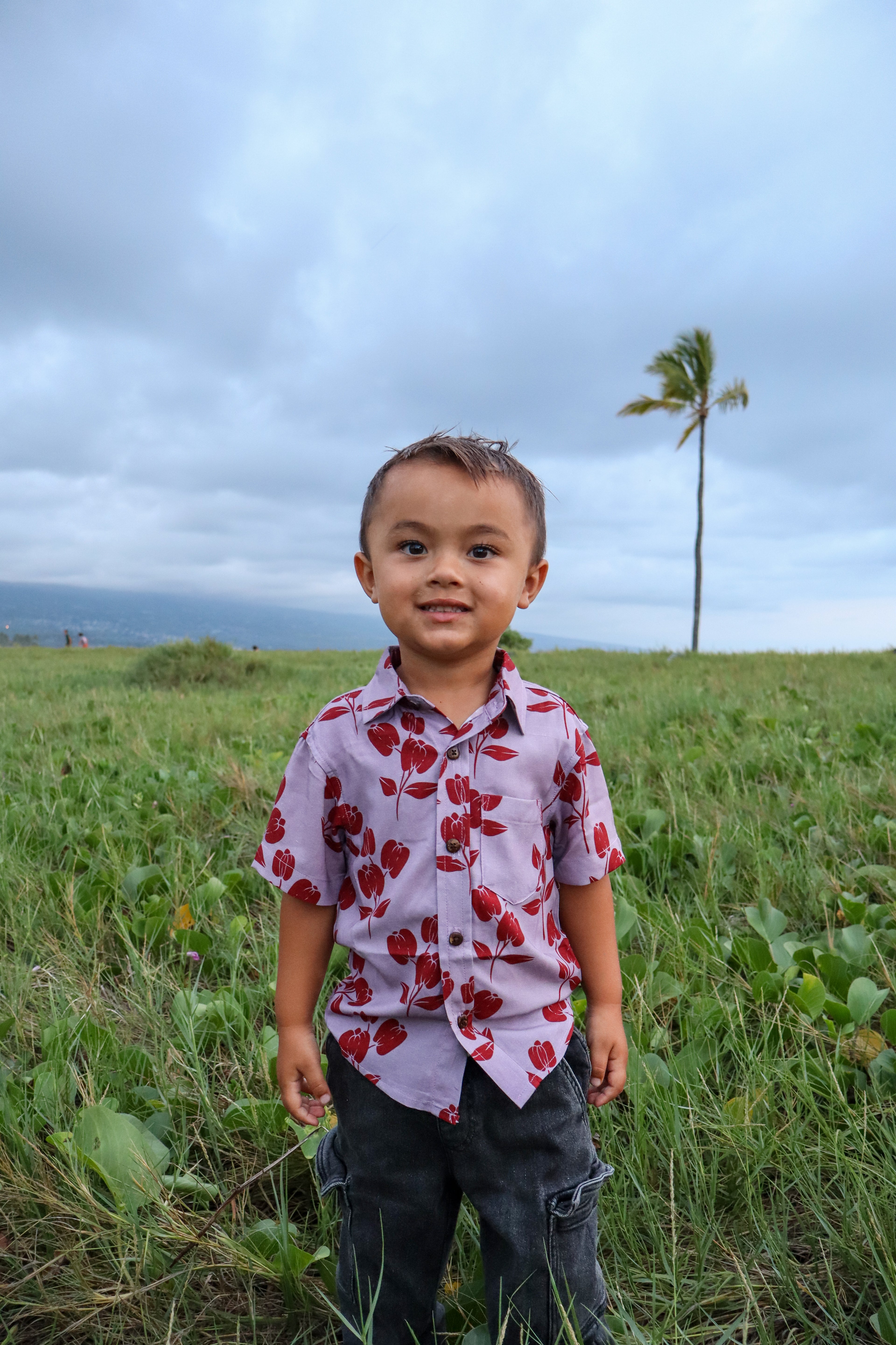 Dainty A'ali'i Keiki Kane Button Down